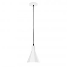 Montclair Light Works PEB416-44-L10 - 8" J-Series shade, black cord with canopy, White