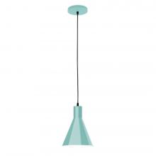 Montclair Light Works PEB416-48-C21-L10 - 8" J-Series shade, white cord with canopy, Sea Green