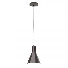 Montclair Light Works PEB416-51-L10 - 8" J-Series shade, black cord with canopy, Architectural Bronze