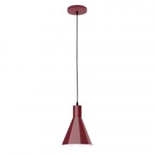 Montclair Light Works PEB416-55-C12-L10 - 8" J-Series shade, gray solid fabric cord with canopy, Barn Red