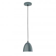 Montclair Light Works PEB417-40-L10 - 6" J-Series shade, black cord with canopy, Slate Gray