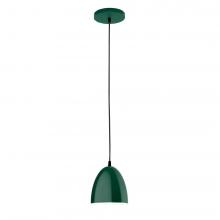 Montclair Light Works PEB417-42-L10 - 6" J-Series shade, black cord with canopy, Forest Green