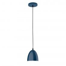 Montclair Light Works PEB417-50-C12-L10 - 6" J-Series shade, gray solid fabric cord with canopy, Navy