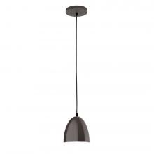 Montclair Light Works PEB417-51-L10 - 6" J-Series shade, black cord with canopy, Architectural Bronze