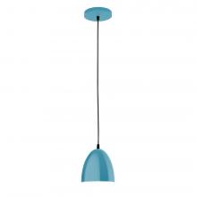 Montclair Light Works PEB417-54-L10 - 6" J-Series shade, black cord with canopy, Light Blue