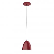 Montclair Light Works PEB417-55-C12-L10 - 6" J-Series shade, gray solid fabric cord with canopy, Barn Red