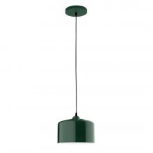 Montclair Light Works PEB419-42-L10 - 8.5" J-Series shade, black cord with canopy, Forest Green