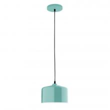 Montclair Light Works PEB419-48-L10 - 8.5" J-Series shade, black cord with canopy, Sea Green