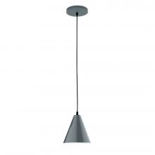 Montclair Light Works PEB420-40-L10 - 8" J-Series shade, black cord with canopy, Slate Gray