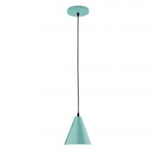 Montclair Light Works PEB420-48-C21-L10 - 8" J-Series shade, white cord with canopy, Sea Green