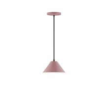 Montclair Light Works PEB421-20-C02-L10 - 8" Axis Mini Cone LED Pendant, black fabric cord with canopy, Mauve