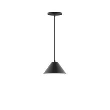 Montclair Light Works PEB421-41-C12-L10 - 8" Axis Mini Cone LED Pendant, gray fabric cord with canopy, Black