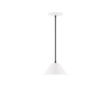 Montclair Light Works PEB421-44-C26-L10 - 8" Axis Mini Cone LED Pendant, ivory fabric cord with canopy, White