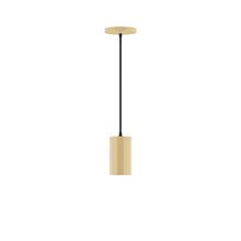 Montclair Light Works PEB425-17-C16-L10 - 3.5" x 6" Axis Mini Cylinder LED Pendant, navy mini tweed fabric cord with canopy, Ivory