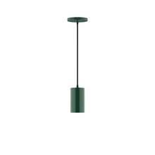 Montclair Light Works PEB425-42-C16-L10 - 3.5" x 6" Axis Mini Cylinder LED Pendant, navy mini tweed fabric cord with canopy, Forest Gr