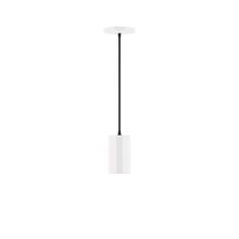 Montclair Light Works PEB425-44-C27-L10 - 3.5" x 6" Axis Mini Cylinder LED Pendant, neutral argyle fabric cord with canopy, White