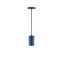 Montclair Light Works PEB425-50-C21-L10 - 3.5" x 6" Axis Mini Cylinder LED Pendant, white cord with canopy, Navy