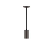 Montclair Light Works PEB425-51-C16-L10 - 3.5" x 6" Axis Mini Cylinder LED Pendant, navy mini tweed fabric cord with canopy