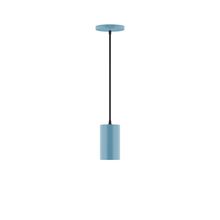 Montclair Light Works PEB425-54-C21-L10 - 3.5" x 6" Axis Mini Cylinder LED Pendant, white cord with canopy, Light Blue