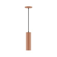 Montclair Light Works PEB426-19-C27-L10 - 3.5" x 12" Axis Mini Cylinder LED Pendant, neutral argyle fabric cord with canopy, Terracott