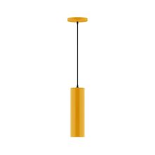 Montclair Light Works PEB426-21-C21-L10 - 3.5" x 12" Axis Mini Cylinder LED Pendant, white cord with canopy, Bright Yellow