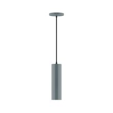 Montclair Light Works PEB426-40-C21-L10 - 3.5" x 12" Axis Mini Cylinder LED Pendant, white cord with canopy, Slate Gray