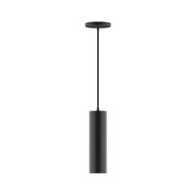 Montclair Light Works PEB426-41-C21-L10 - 3.5" x 12" Axis Mini Cylinder LED Pendant, white cord with canopy, Black