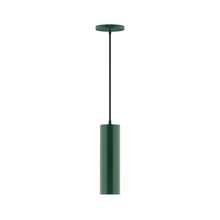 Montclair Light Works PEB426-42-C25-L10 - 3.5" x 12" Axis Mini Cylinder LED Pendant, polished copper fabric cord with canopy, Forest G