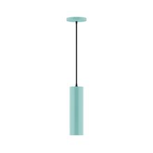 Montclair Light Works PEB426-48-C21-L10 - 3.5" x 12" Axis Mini Cylinder LED Pendant, white cord with canopy, Sea Green