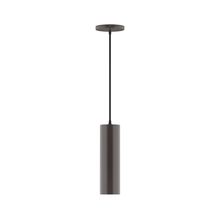 Montclair Light Works PEB426-51-C16-L10 - 3.5" x 12" Axis Mini Cylinder LED Pendant, navy mini tweed fabric cord with canopy