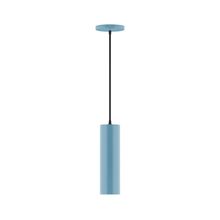 Montclair Light Works PEB426-54-C21-L10 - 3.5" x 12" Axis Mini Cylinder LED Pendant, white cord with canopy, Light Blue