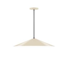 Montclair Light Works PEB429-16-C27-L10 - 24" Axis Shallow Cone LED Pendant, neutral argyle fabric cord with canopy, Cream