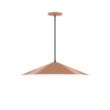 Montclair Light Works PEB429-19-C25-L10 - 24" Axis Shallow Cone LED Pendant, polished copper fabric cord with canopy, Terracotta