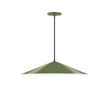 Montclair Light Works PEB429-22-C16-L10 - 24" Axis Shallow Cone LED Pendant, navy mini tweed fabric cord with canopy, Fern Green