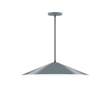 Montclair Light Works PEB429-40-C27-L10 - 24" Axis Shallow Cone LED Pendant, neutral argyle fabric cord with canopy, Slate Gray