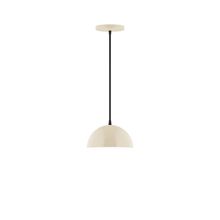 Montclair Light Works PEB431-16-C22-L10 - 8" Axis Mini Dome LED Pendant, white and gray dot fabric cord with canopy, Cream