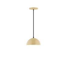 Montclair Light Works PEB431-17-C24-L10 - 8" Axis Mini Dome LED Pendant, cool tweed fabric cord with canopy, Ivory