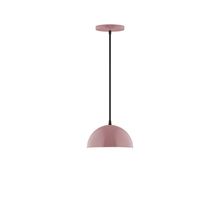 Montclair Light Works PEB431-20-C02-L10 - 8" Axis Mini Dome LED Pendant, black fabric cord with canopy, Mauve