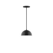 Montclair Light Works PEB431-41-C24-L10 - 8" Axis Mini Dome LED Pendant, cool tweed fabric cord with canopy, Black