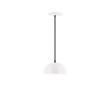 Montclair Light Works PEB431-44-C26-L10 - 8" Axis Mini Dome LED Pendant, ivory fabric cord with canopy, White