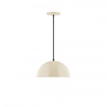 Montclair Light Works PEB432-16-C24-L12 - 12" Axis Dome LED Pendant, cool tweed fabric cord with canopy, Cream