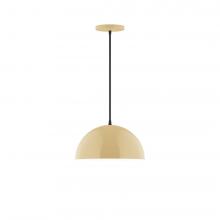 Montclair Light Works PEB432-17-C24-L12 - 12" Axis Dome LED Pendant, cool tweed fabric cord with canopy, Ivory