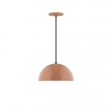 Montclair Light Works PEB432-19-C12-L12 - 12" Axis Dome LED Pendant, gray fabric cord with canopy, Terracotta