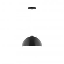 Montclair Light Works PEB432-41-C12-L12 - 12" Axis Dome LED Pendant, gray fabric cord with canopy, Black