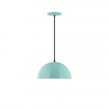 Montclair Light Works PEB432-48-C12-L12 - 12" Axis Dome LED Pendant, gray fabric cord with canopy, Sea Green