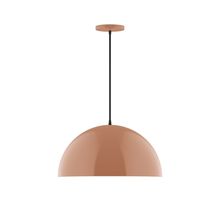 Montclair Light Works PEB433-19-C24-L13 - 18" Axis Dome LED Pendant, cool tweed fabric cord with canopy, Terracotta