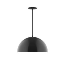 Montclair Light Works PEB433-41-C02-L13 - 18" Axis Dome LED Pendant, black fabric cord with canopy, Black