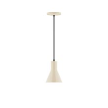 Montclair Light Works PEB436-16-C26-L10 - 6" Axis Flared Cone LED Pendant, ivory fabric cord with canopy, Cream