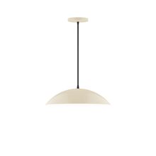 Montclair Light Works PEB438-16-C04-L13 - 16" Axis Half Dome LED Pendant, black and white houndstooth fabric cord with canopy, Cream