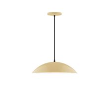 Montclair Light Works PEB438-17-C16-L13 - 16" Axis Half Dome LED Pendant, navy mini tweed fabric cord with canopy, Ivory